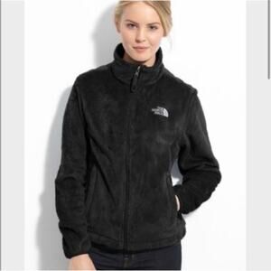 The North Face Osito black fuzzy full zip mock neck jacket women’s medium